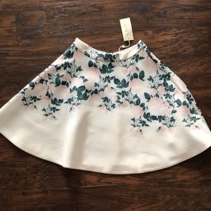 Erin Fetherston White and Pink Rose Skirt size 4
